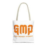 GMP 'God Money Power' Graphic Tote Bag – Bold Orange Statement Carryall