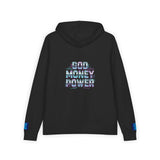 Hoodie — "GOD MONEY POWER" Graphic Full-Zip Hoodie