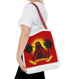 Sunrise Rasta Tote Bag – "God Money Power" Graphic Beach Shopper