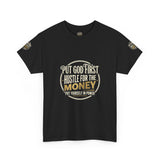 Money Graphic Tee — "Money" Gold Lettering Casual Cotton Shirt