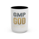 GMP GOD Money Power Accent Coffee Mug — Motivational Office Gift (11/15oz)