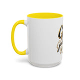 Accent Coffee Mug — "GMP God Money Power" Gold Script Mug (11/15oz)