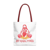God Money Power Tote Bag — Bold Graphic Religious Streetwear Tote