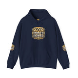 Hoodie — "God Money Power" Gold Emblem Pullover