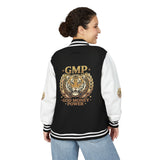 Tiger Crest Letterman Jacket — GMP "Good Money Power" Red & White Varsity