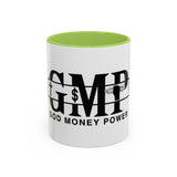 GMP "God Money Power" Accent Coffee Mug — Bold Black Scripture-Inspired Design (11/15oz)