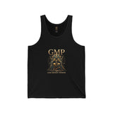 GMP Gold Throne Tank Top — Luxe Mythic Graphic Jersey Tank