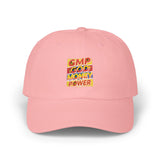 Dad Cap — GMP GOD MONEY POWER Embroidered White Baseball Hat