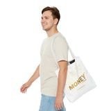 Inspirational Faith Tote Bag — "Put God First, Hustle for the Money" All-Over Print