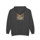 God Money Power Zip Hoodie — Vintage Inspirational Faith & Prosperity Sweatshirt