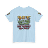 Inspirational Faith Tee — "Put God First, Hustle for the Money, Put Yourself in Power"