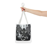 Angel Of Death Gothic Angel & Serpent Art Tote Bag – Dark Mystic Graphic Carryall