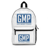 GMP "God Money Power" Logo Backpack — Inspirational Faith & Hustle Daypack