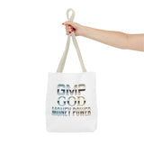 Money Power Tote Bag — 'GMP GOD' Metallic Typographic Canvas Tote