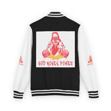 Letterman Jacket — "God Money Power" Graphic Varsity Jacket
