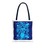 Blue 'God, Money, Power' Graphic Tote Bag – Spiritual Streetwear AOP