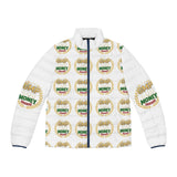 Money Badge Puffer Jacket — All-Over Print Men’s Quilted Coat