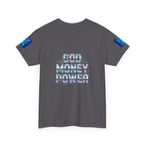 God Money Power Graphic Tee — Blue Urban Streetwear T-Shirt