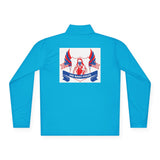 Quarter‑Zip Pullover — Patriotic 'God Never Forgets' American Flag Design