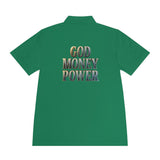God Money Power Polo — Men's Religious Statement Sport Shirt