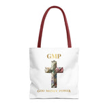 GMP 'God Money Power' Floral Cross Tote Bag