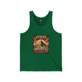 Tank Top — "God, Money, Power" Vintage Pyramid Graphic