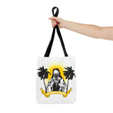 Religious Icon Bandana Tote Bag — 'God Honors Power' Palm Tree Sun Tote