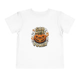 Toddler Tee — "God Money Power" Jack-o'-Lantern Halloween Shirt