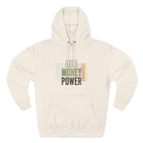 God Money Power Hoodie — Three-Panel Fleece Graphic Hoodie