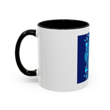 Blue Urban Prayer Coffee Mug — "God, Money, Power" Accent Mug