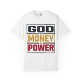 God Money Power Graphic T-Shirt — Bold Statement Tee