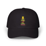 Dad Cap — Cute Floral Bear Stack “Power” Embroidery (Classic Baseball Hat)