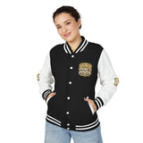 Letterman Jacket — God Money Power Gold Emblem Varsity Jacket