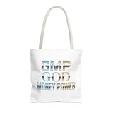 Money Power Tote Bag — 'GMP GOD' Metallic Typographic Canvas Tote