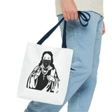 Tote Bag — Saint Icon Graphic Tote with Face Mask (Stencil Black)