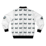 Logo All-Over Print Bomber Jacket — White "GMP" Streetwear Jacket
