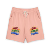 God Money Power Fleece Sweat Shorts — Lightweight Garment-Dyed Lounge Shorts