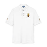 Embroidered Gold Bear Polo Shirt - Classic Casual Polo with Small Chest & Sleeve Embroidery