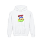 Youth Hoodie — GMP God Money Power Rainbow Graphic