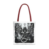Angel Of Death Gothic Angel & Serpent Art Tote Bag – Dark Mystic Graphic Carryall