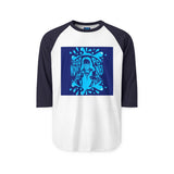 Raglan Shirt - Blue Stencil Graphic "Good Money POP"