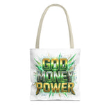 Tote Bag — "God Money Power" Bold Graphic Tote for Faith & Hustle
