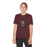 Youth Graphic Tee — "God Money Power" Skull Design