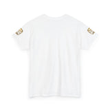 Graphic Tee — "God Money Power" Gold Crest T-Shirt