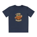 Youth Pumpkin Power Tee - "God Money Power" Halloween Graphic Shirt