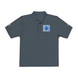 Embroidered Blue Floral Crest Polo Shirt
