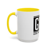 GMP 'God Money Power' Accent Coffee Mug – Bold Black Logo 11/15oz