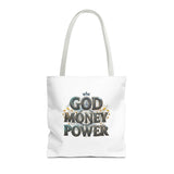 God Money Power Tote Bag — Inspirational Faith & Prosperity Canvas Tote