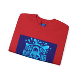 Crewneck Sweatshirt — 'God Money Power' Blue Graphic Pullover