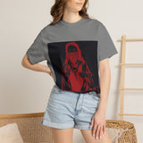 T-Shirt — Red Blindfolded Nun Graphic Tee (I Gave Money, Woke Up)